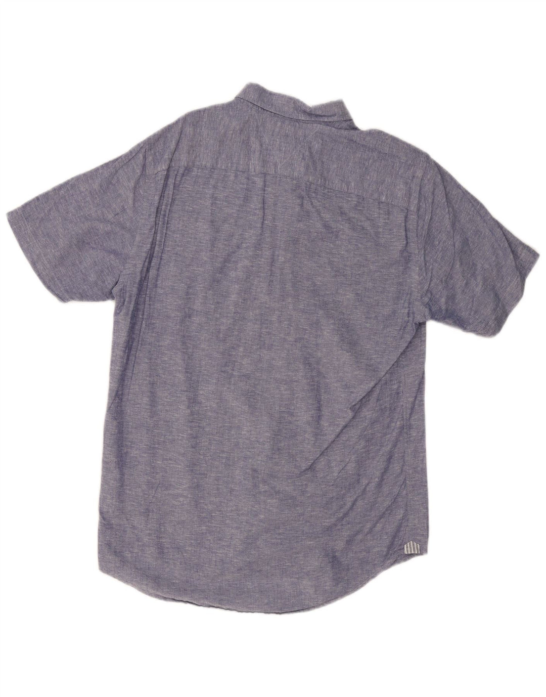 Camisa masculina de manga curta TOMMY HILFIGER algodão manchado azul médio