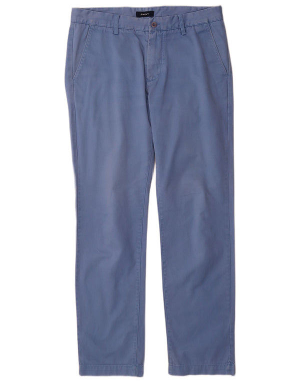 Calça Chino Masculina Gant Soho Cintura Baixa Slim W32 L32 Azul Algodão