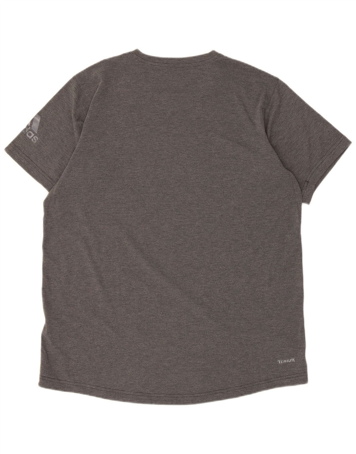 Camiseta Adidas Masculina Climalite Graphic Top Grande Cinza Poliéster