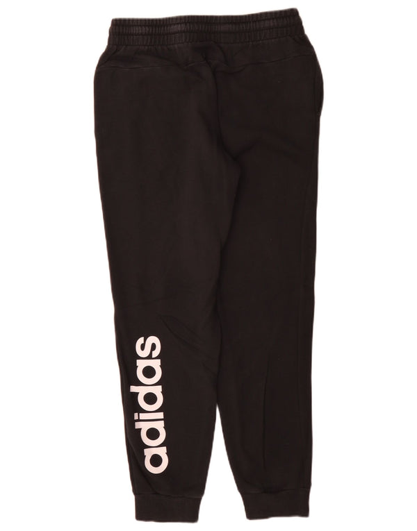 Adidas Womens Graphic Tracksuit Calças Joggers Reino Unido 8/10 Pequeno Algodão Preto