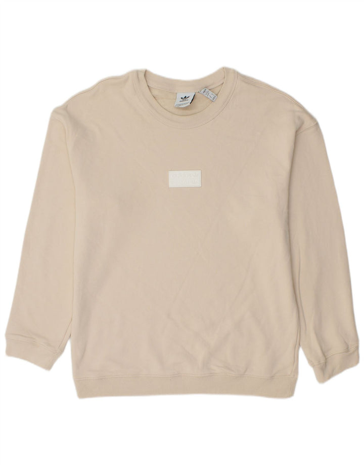 ADIDAS Mens Sweatshirt Jumper Médio Algodão Branco