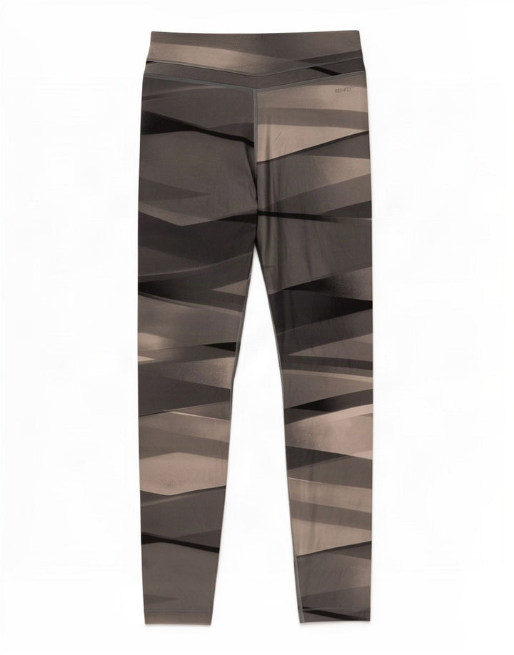 Leggings Nike Dri Fit Feminino UK 12 Poliéster Geométrico Cinza Médio