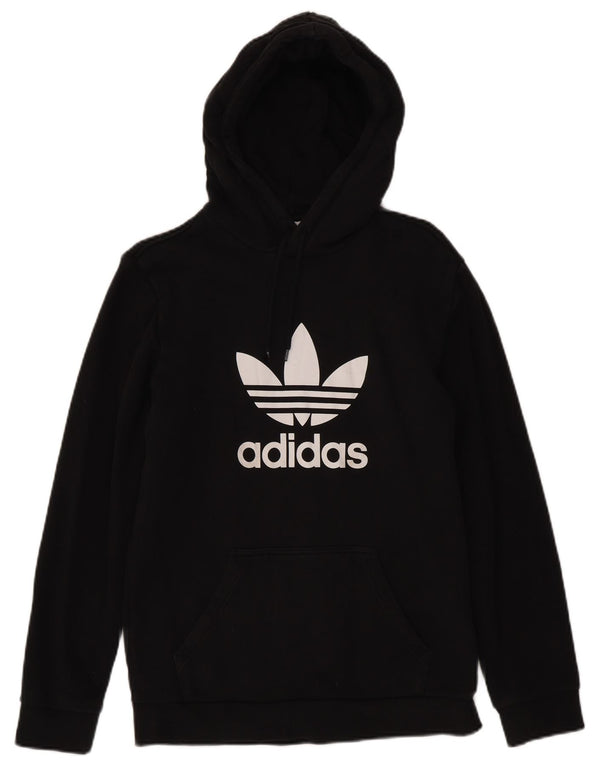 Adidas masculino gráfico moletom com capuz pequeno algodão preto