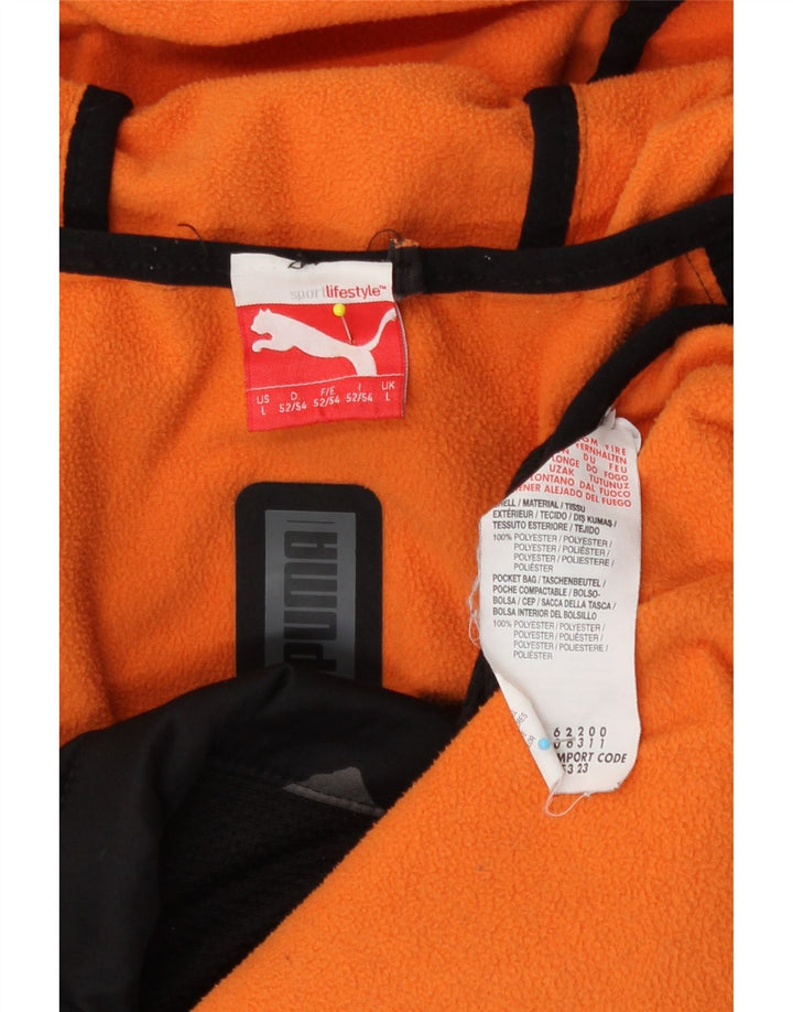 Jaqueta corta-vento masculina Puma com capuz Reino Unido 40 poliéster geométrico preto grande