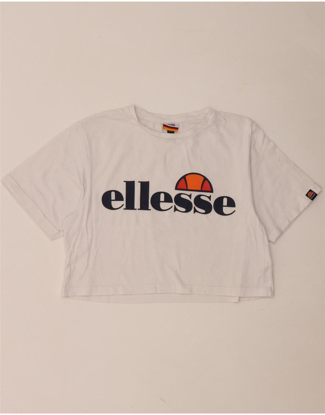 Camiseta feminina ELLESSE com estampa gráfica UK 10 algodão branco pequeno