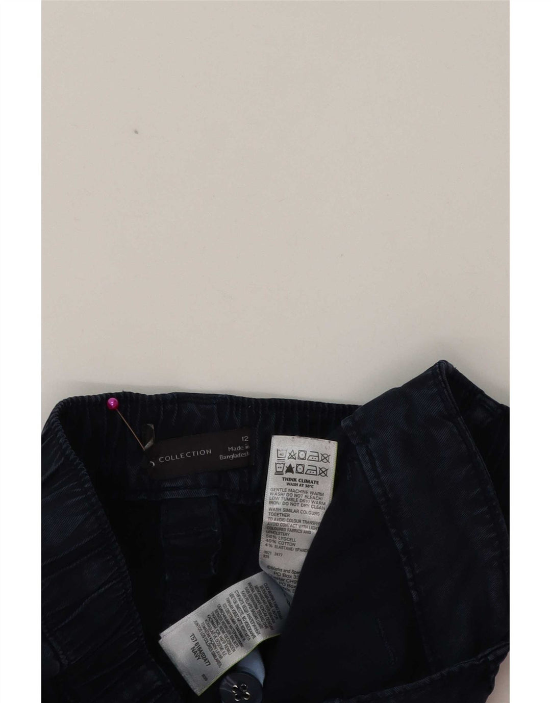 Calça cargo feminina Marks & Spencer Reino Unido 12 médio W32 L27 azul marinho