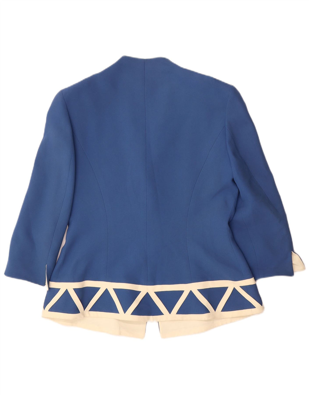 Jaqueta blazer feminina Gattinoni manga 3/4 1 botão IT 48 XL azul geométrica
