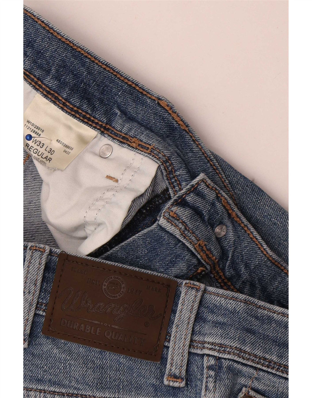 Wrangler Masculino Regular Straight Jeans W33 L30 Azul Algodão