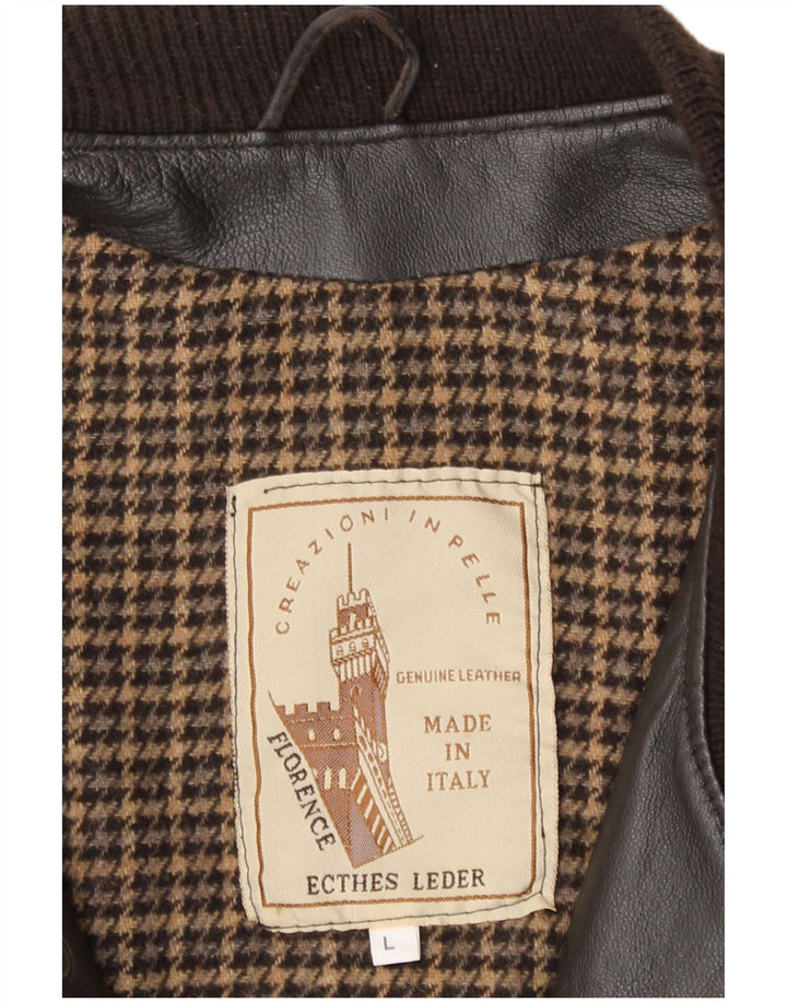 Jaqueta de couro masculina vintage Reino Unido 40 grande couro marrom