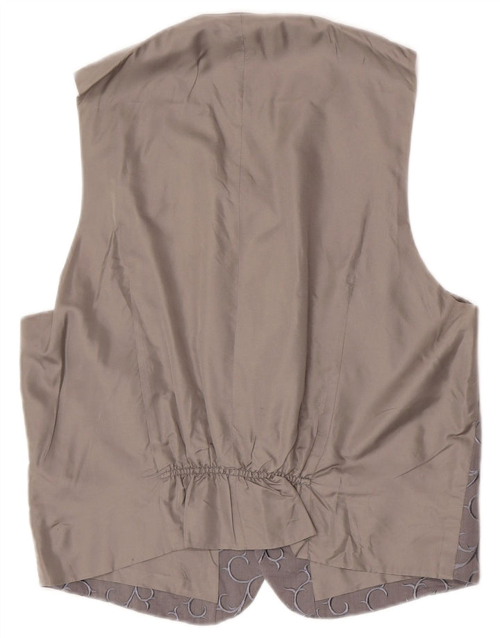 Colete masculino vintage médio cinza Paisley