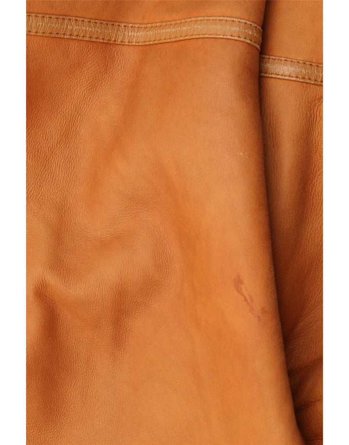 Jaqueta masculina vintage de shearling UK 36 pequena marrom shearling