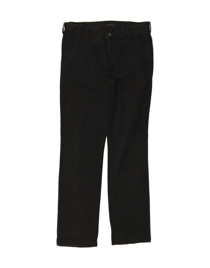 CALVIN KLEIN Womens Straight Casual Trousers W30 L31 Black Vintage Calvin Klein and Second-Hand Calvin Klein from Messina Hembry 