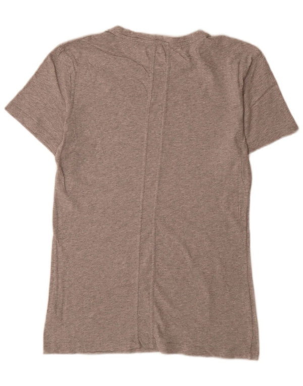 Camiseta feminina Calvin Klein Jeans com estampa gráfica UK 14 cinza médio manchado