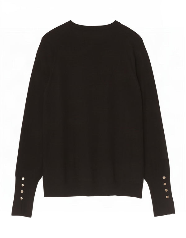 Suéter feminino Zara com gola canoa Reino Unido 14 grande preto