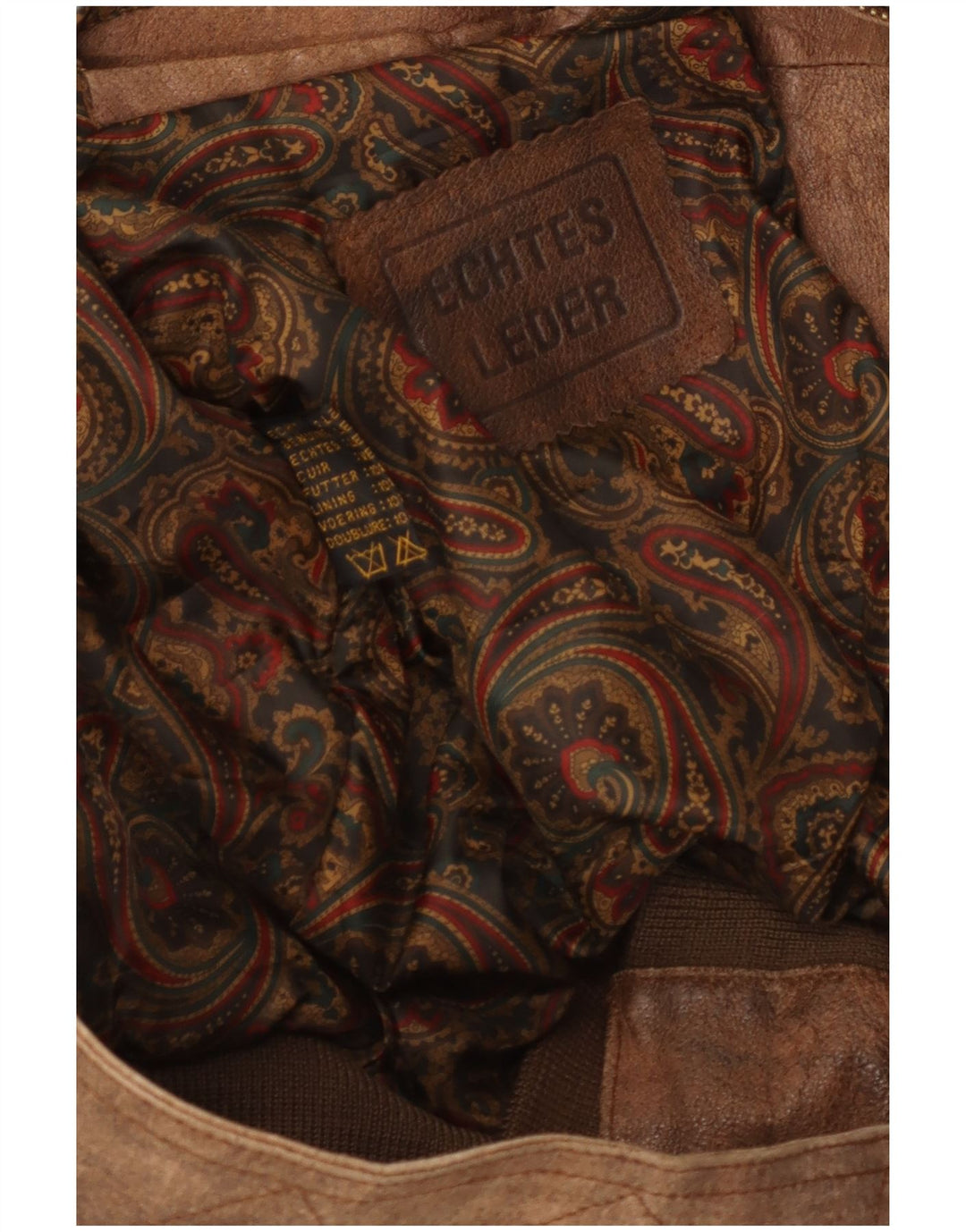 Jaqueta de Couro Masculina Vintage Reino Unido 42 XL Couro Marrom