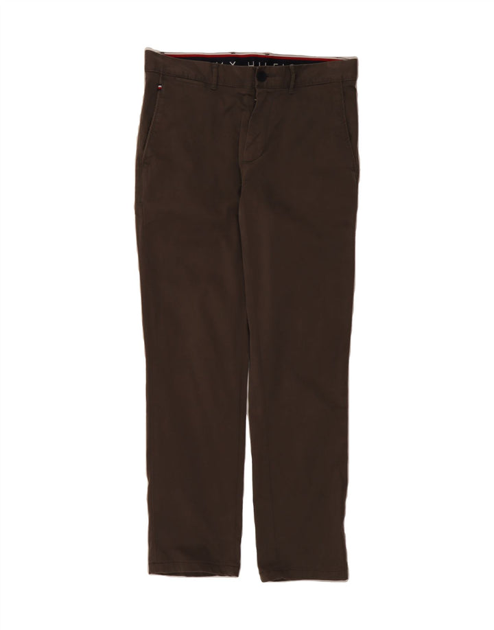 TOMMY HILFIGER Womens Straight Chino Trousers W30 L30 Grey Cotton Vintage Tommy Hilfiger and Second-Hand Tommy Hilfiger from Messina Hembry 