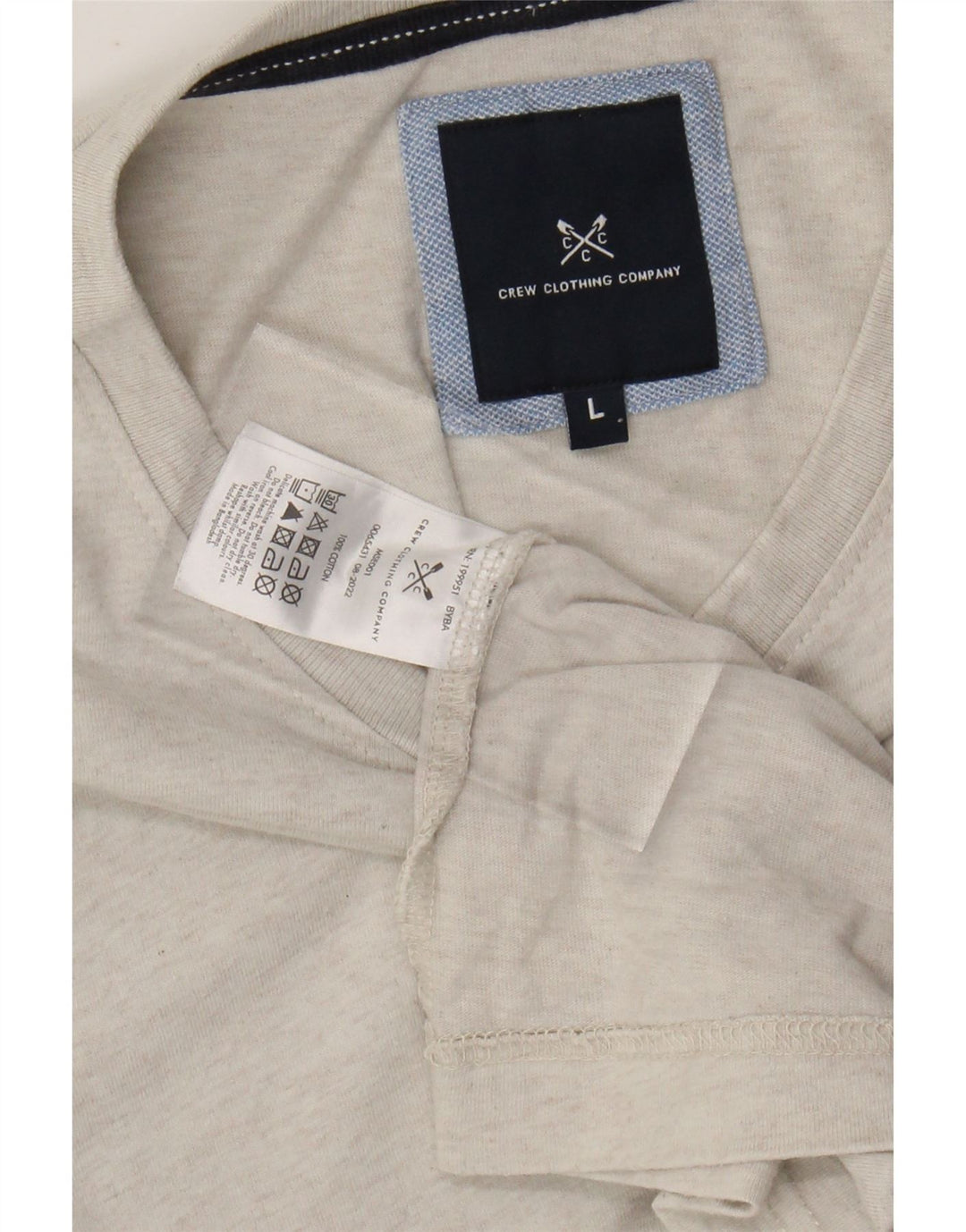 Camiseta masculina CREW CLOTHING grande branca manchada