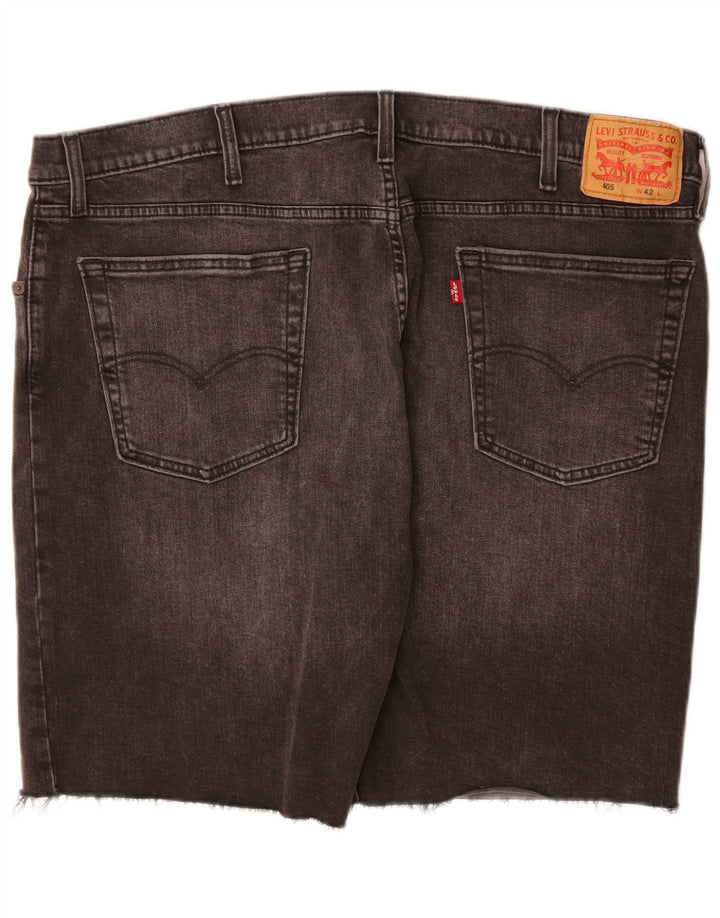 Shorts jeans masculino 405 Levi's W42 2XL algodão cinza