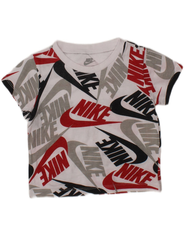 Camiseta gráfica NIKE para meninos de 9 a 12 meses de algodão branco