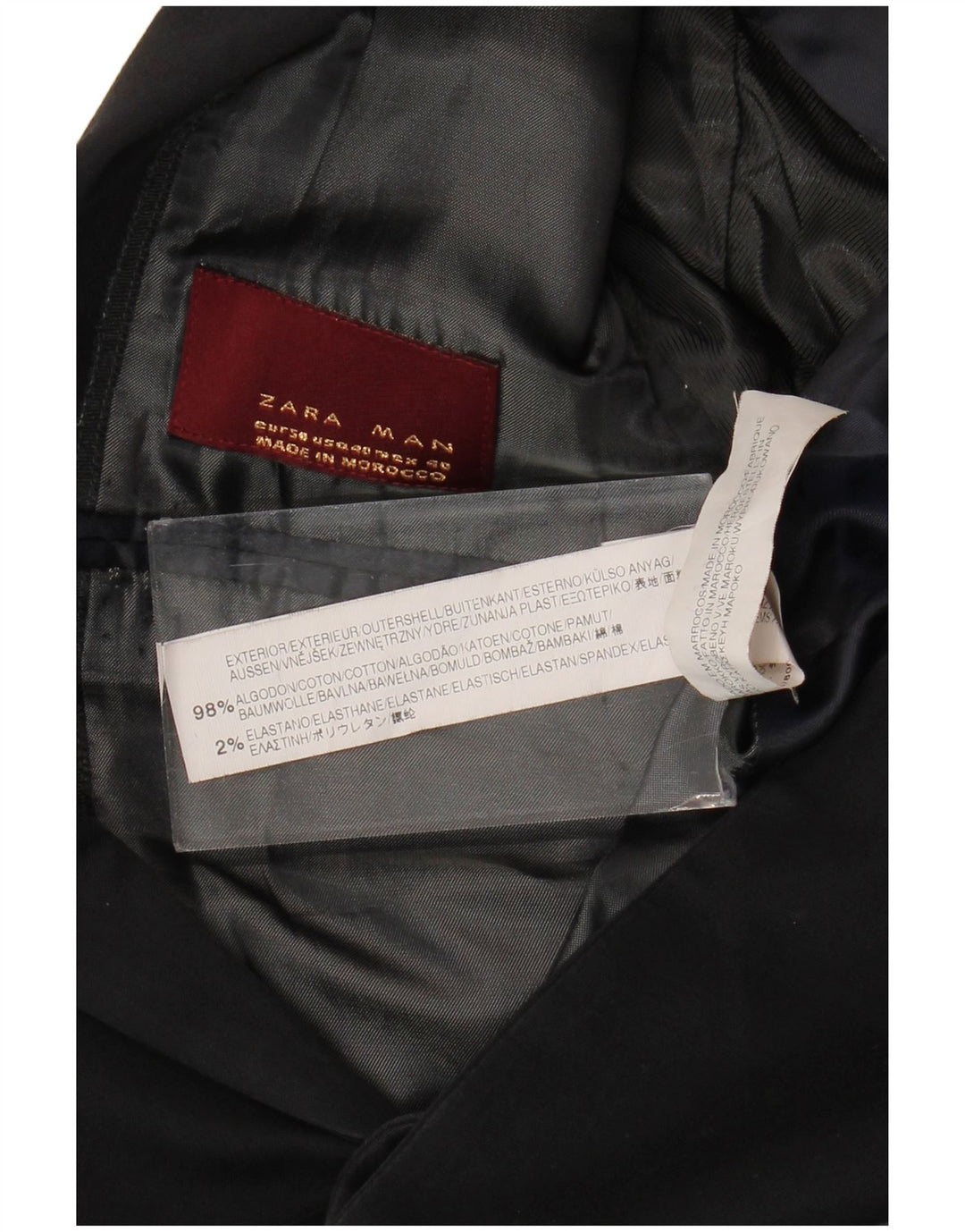 Jaqueta blazer masculina Zara com 2 botões EU 50 algodão preto médio