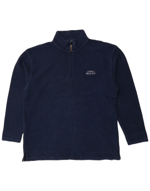 Moletom masculino Weird Fish com zíper e gola 2XL algodão azul marinho