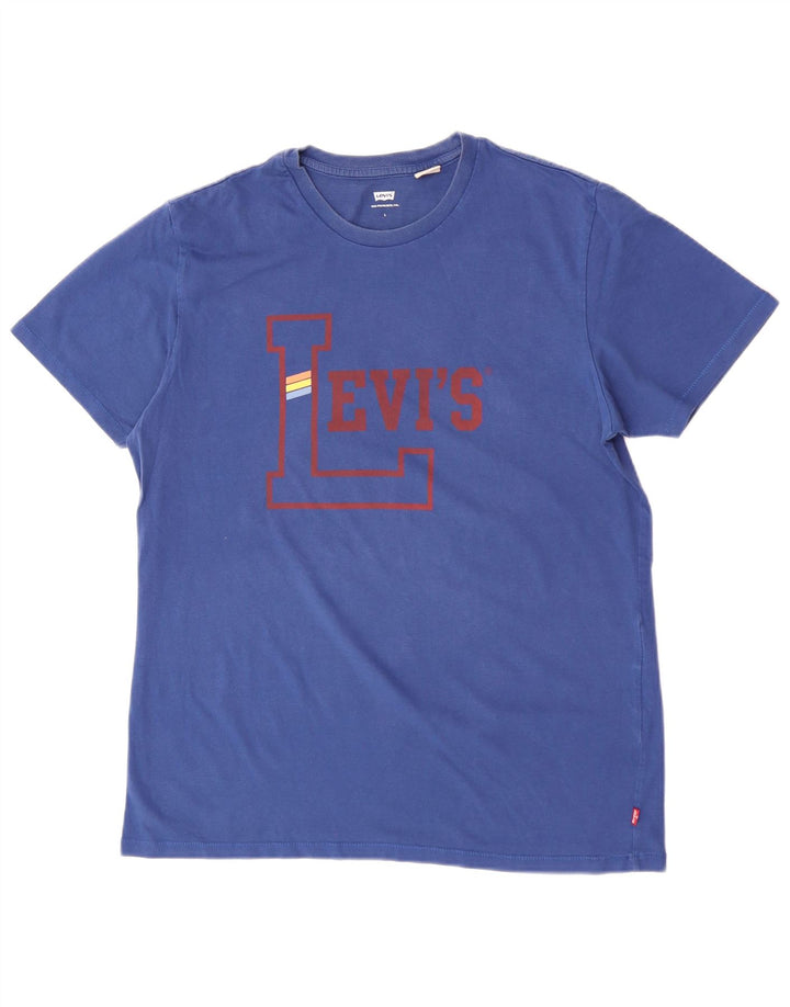 Camiseta feminina gráfica Levi's UK 16 grande azul
