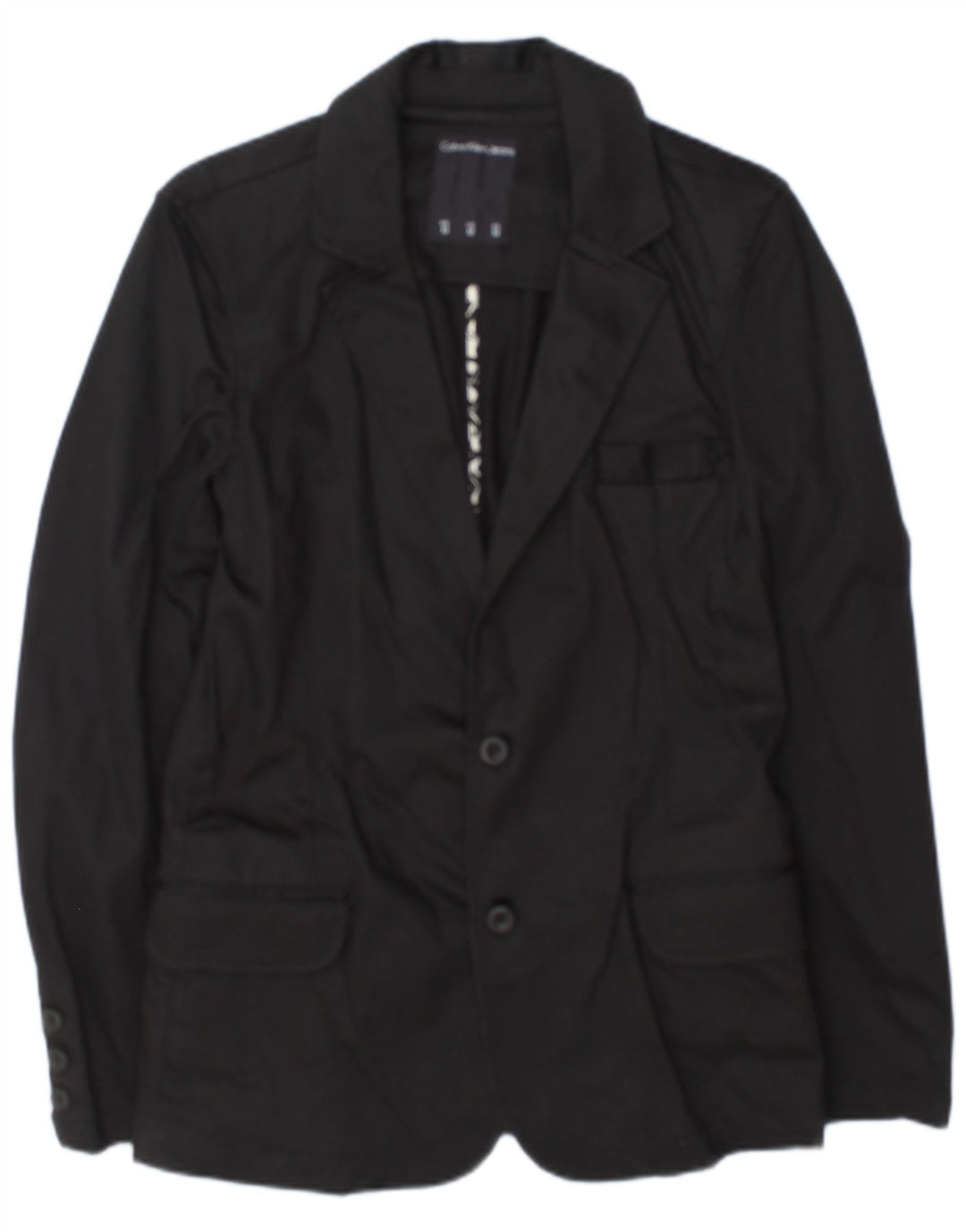 Calvin Klein Jeans Masculino Jaqueta Blazer de 2 Botões Reino Unido 38 Algodão Preto Médio