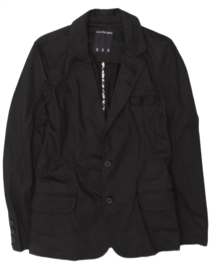 Calvin Klein Jeans Masculino Jaqueta Blazer de 2 Botões Reino Unido 38 Algodão Preto Médio