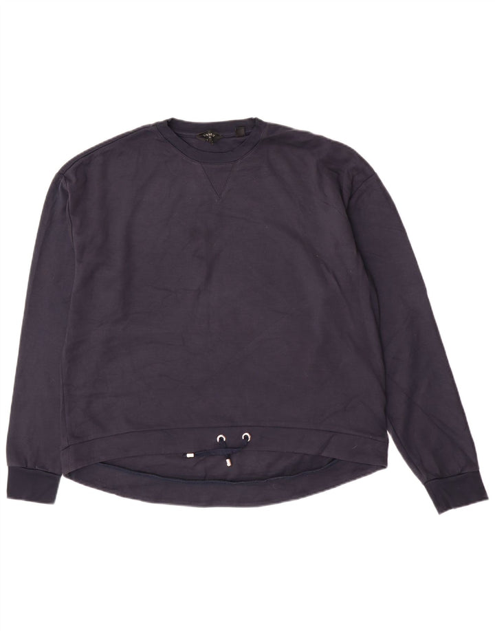 Suéter feminino Ted Baker tamanho 4 grande viscose azul marinho