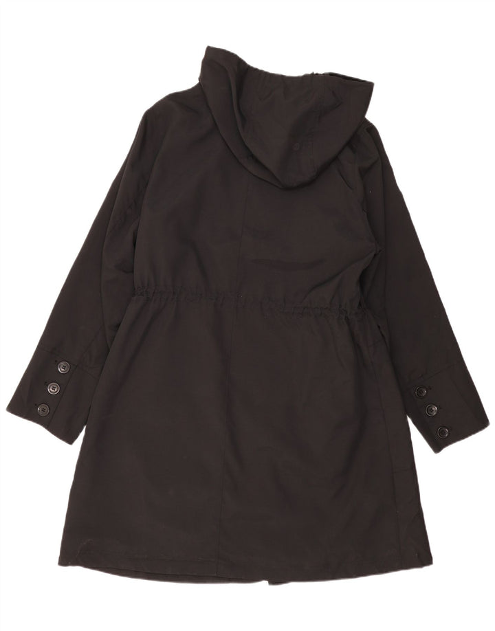 Jaqueta parka feminina com capuz Marks & Spencer Reino Unido 18 XL preto poliéster