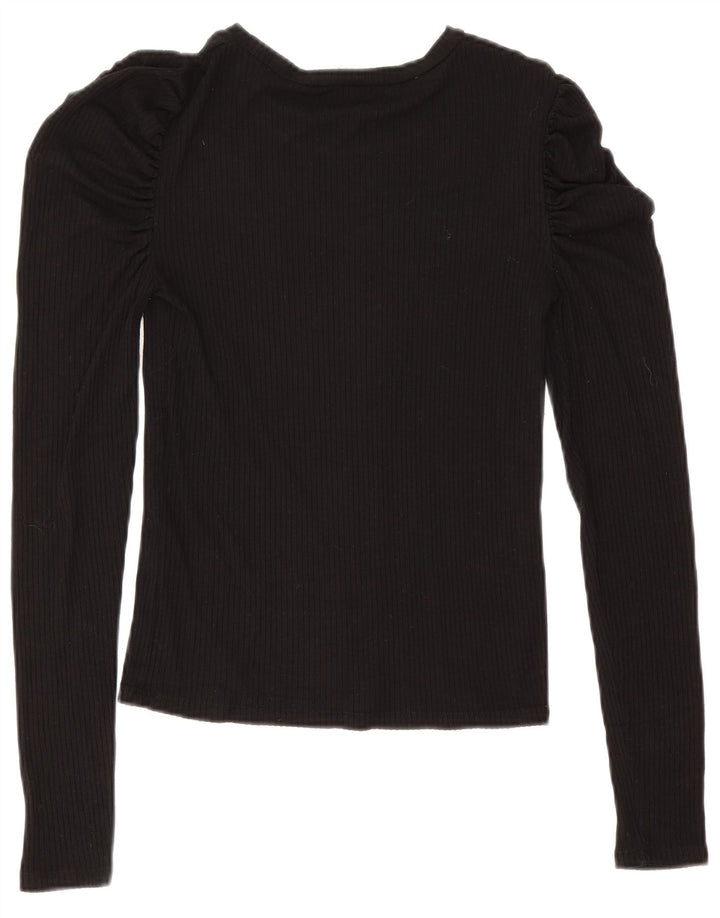 Blusa feminina Zara manga comprida top UK 12 médio preto