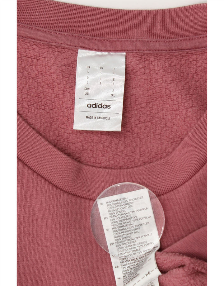 Adidas Mens Moletom Jumper Grande Algodão Rosa