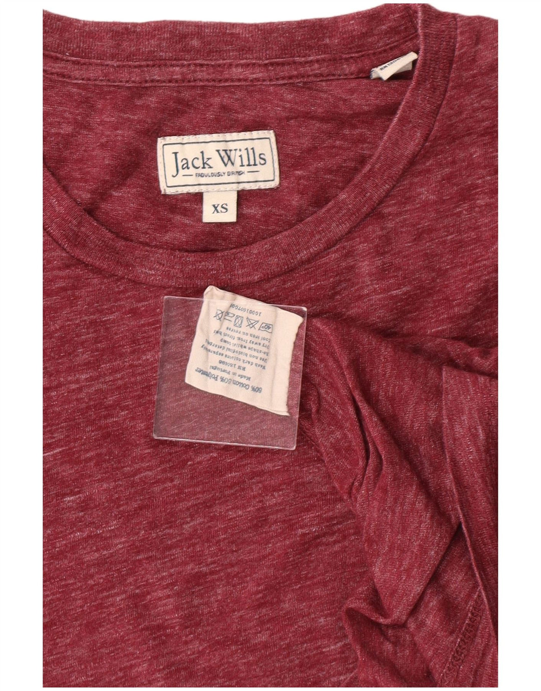 Camiseta masculina JACK WILLS XS algodão Borgonha