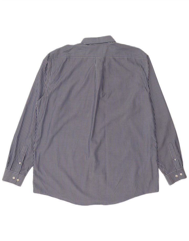 Camisa masculina Eddie Bauer XL algodão listrado azul