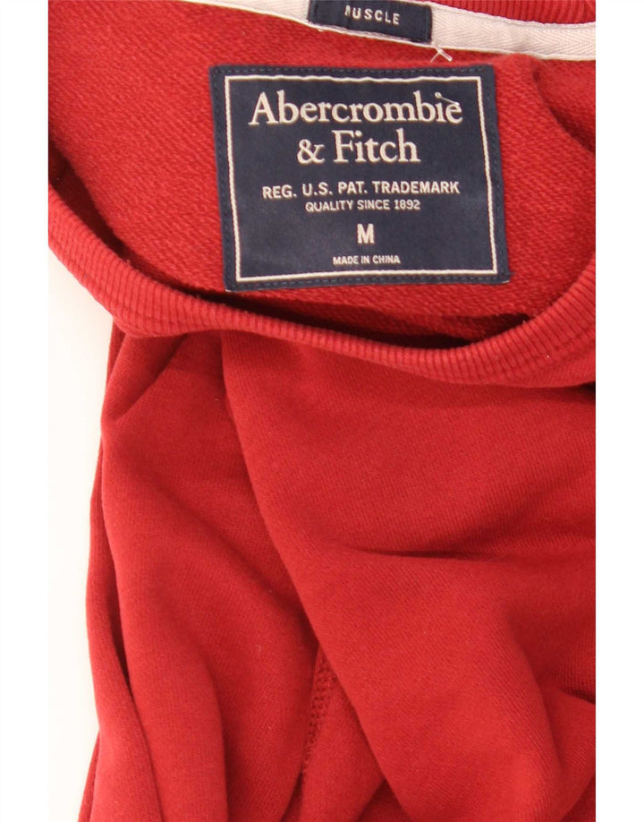 Suéter masculino Abercrombie & Fitch Muscle Graphic moletom médio vermelho