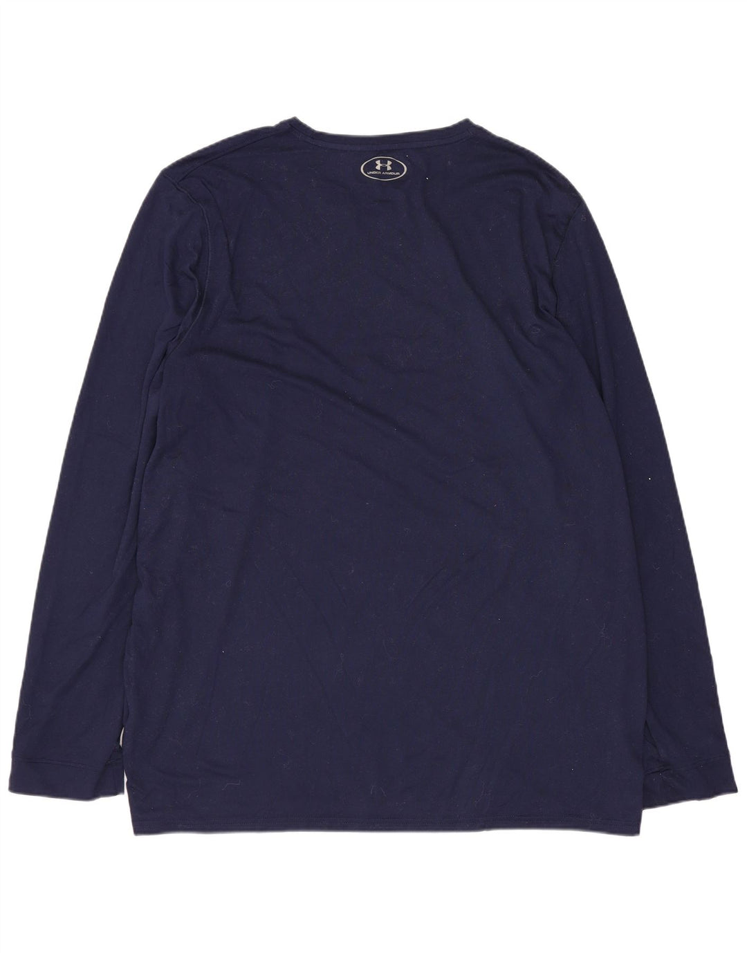 Camiseta masculina UNDER ARMOUR de manga comprida grande poliéster azul marinho
