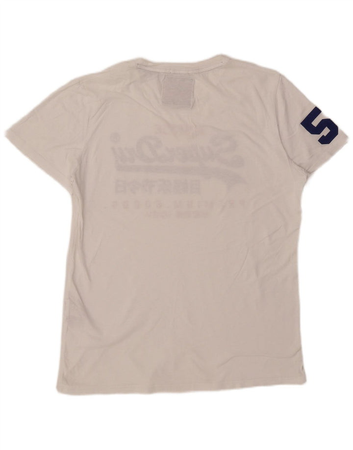 Camiseta gráfica masculina Superdry Top XL algodão branco