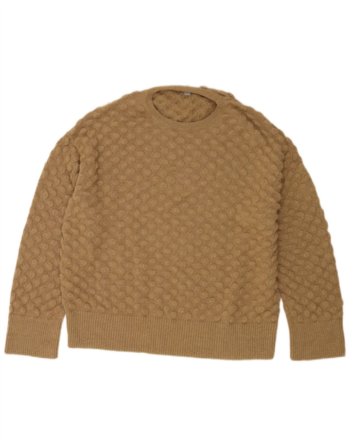 Suéter masculino Cos com gola redonda e lã bege médio