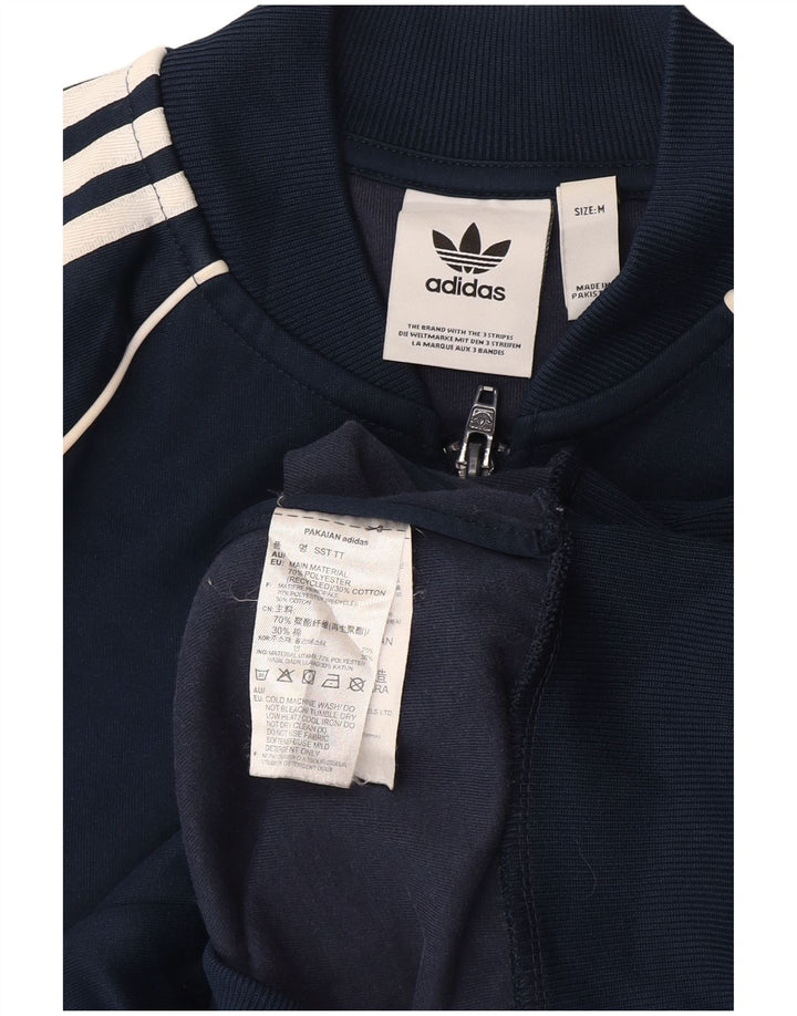 Adidas Mens Tracksuit Top Jacket Médio Azul Marinho Poliéster