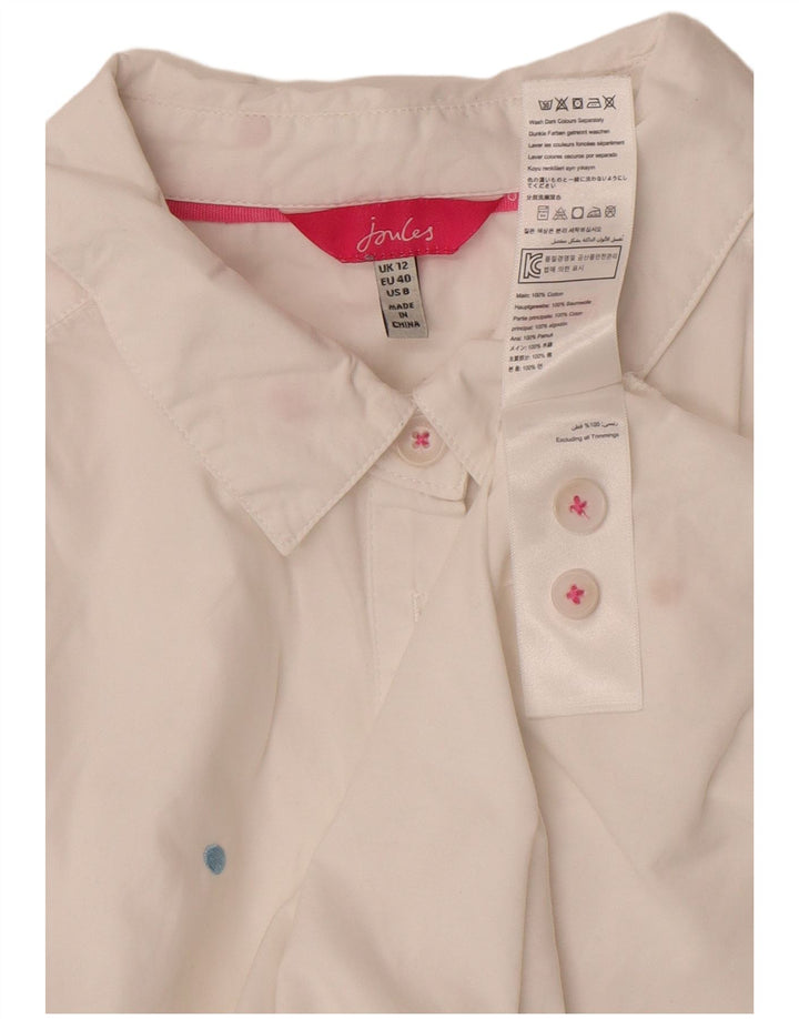 Pulôver feminino Joules UK 12 médio branco bolinhas algodão