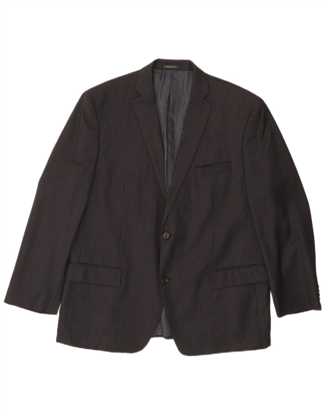 Jaqueta blazer masculina MICHAEL KORS com 2 botões Reino Unido 46 3XL lã preta