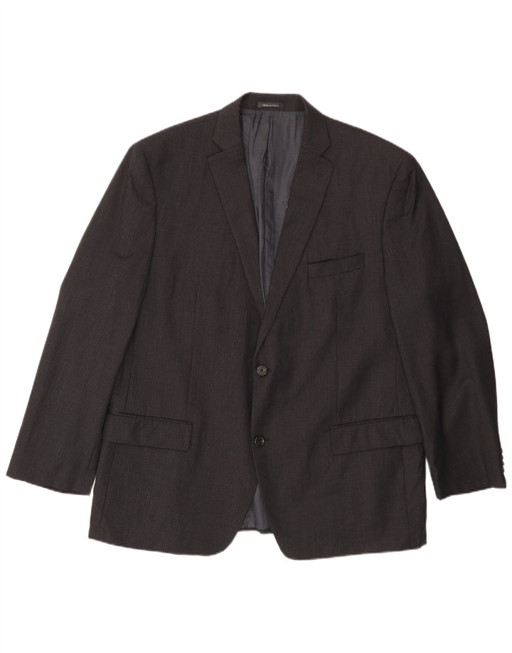 Jaqueta blazer masculina MICHAEL KORS com 2 botões Reino Unido 46 3XL lã preta