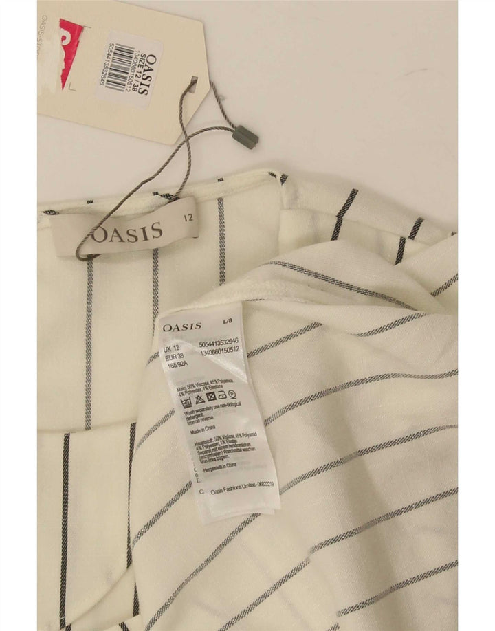Blusa feminina sem mangas Oasis UK 12 médio off white viscose