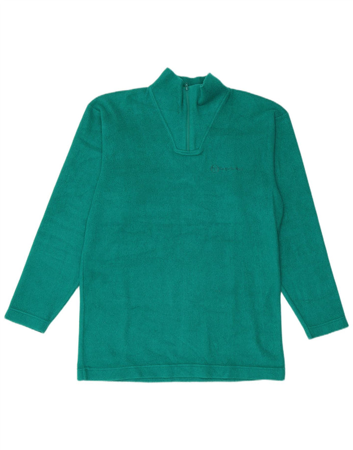 Sergio Tacchini Suéter masculino de lã com zíper e gola XL verde poliéster