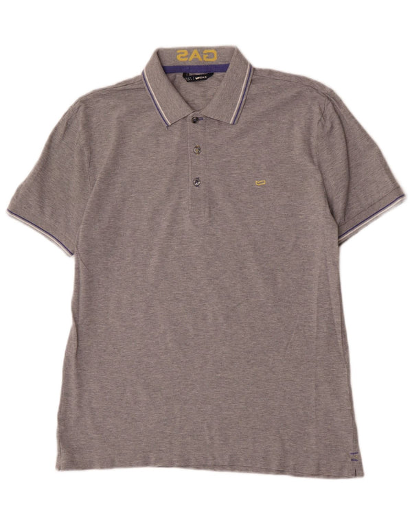 Camisa polo masculina Gas XL algodão manchado cinza