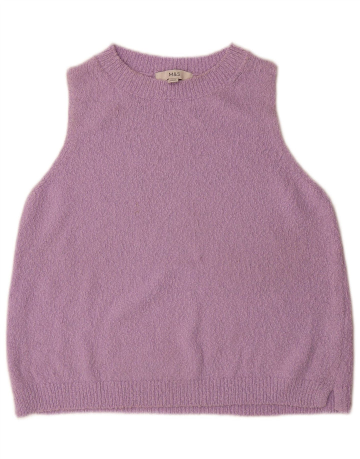 Regata feminina Marks & Spencer com colete UK 14 algodão roxo médio