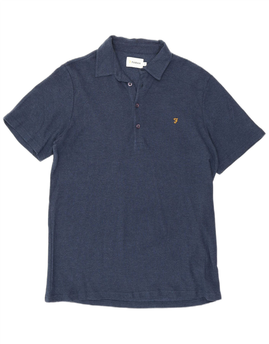 Camisa polo masculina Farah de algodão azul marinho médio