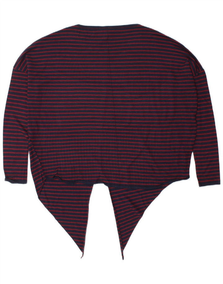 Fase Eight Top feminino oversized manga comprida Reino Unido 16 grande listrado azul marinho