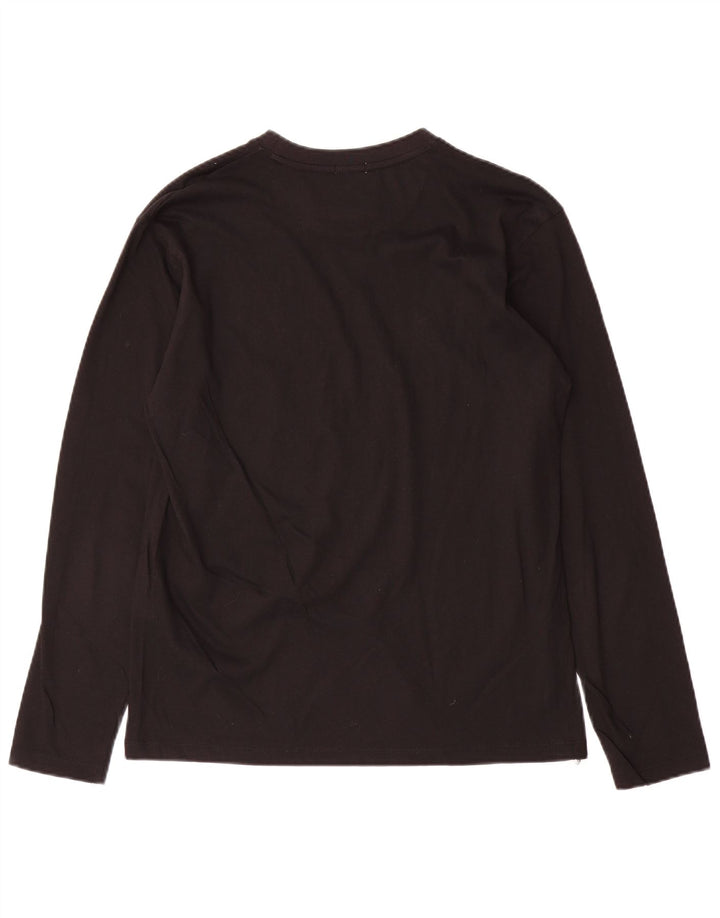 Russell Athletic Mens Gráfico Top Manga Longa Pequeno Algodão Preto
