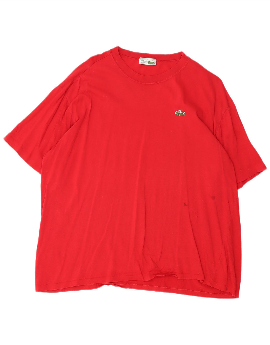 Camiseta masculina LACOSTE tamanho superior 7 2XL algodão vermelho